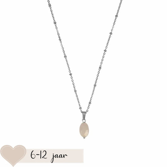 Children's Necklace Rose Quartz - Silver