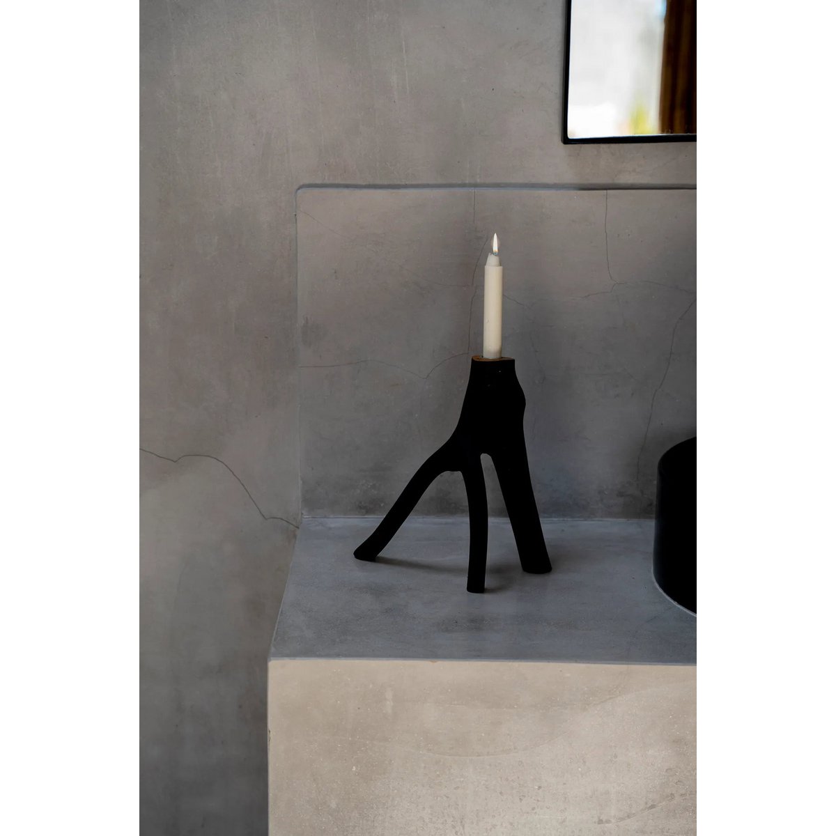 The Triple Twig Candle Holder - Black