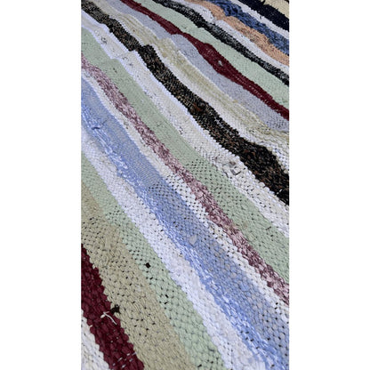 Moroccan Berber rug in recycled textiles 138 x 297 cm