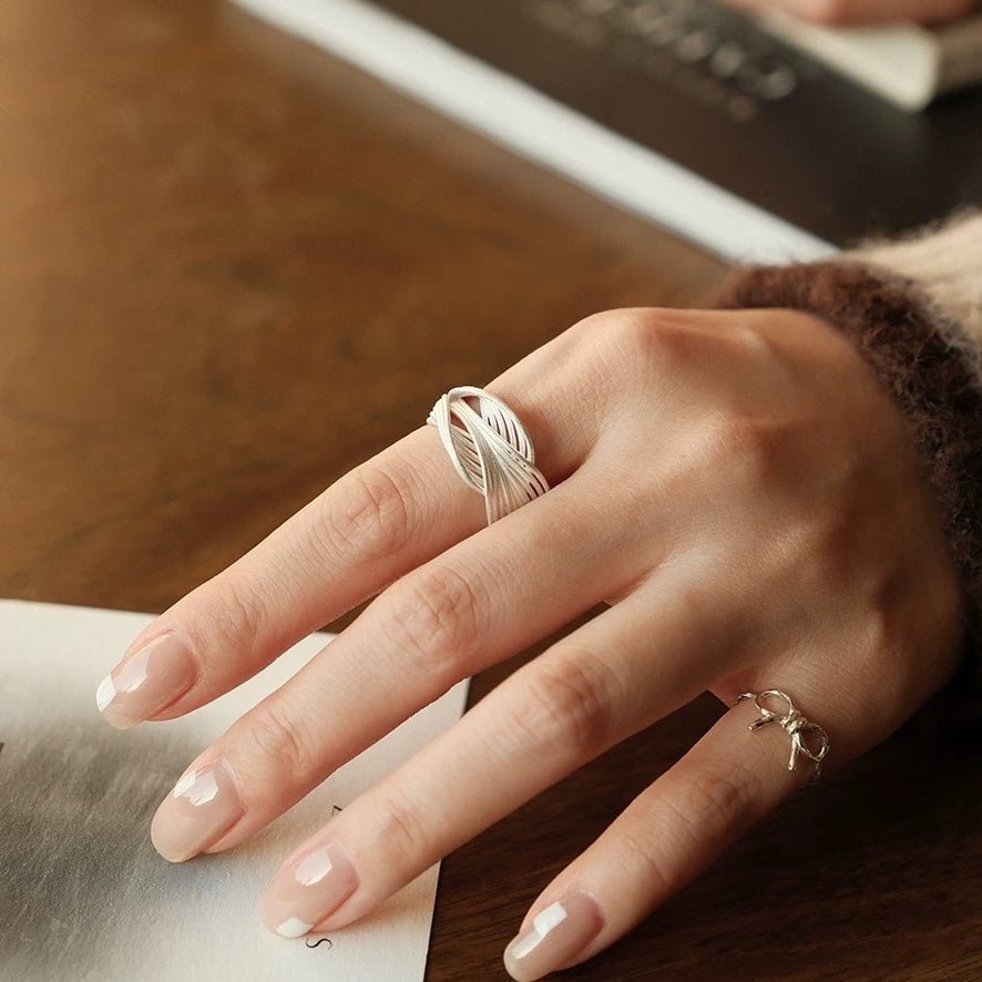 Sterling Silver Knotted Net Rings
