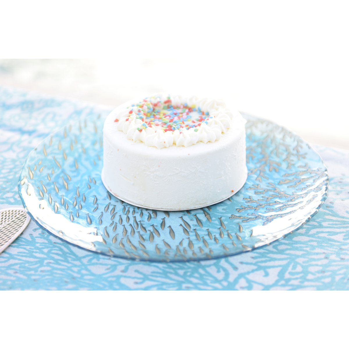 Blue presentation plate Mer 33x33x3cm