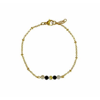 Bracelet Tourmaline & Rutilated Quartz - Gold