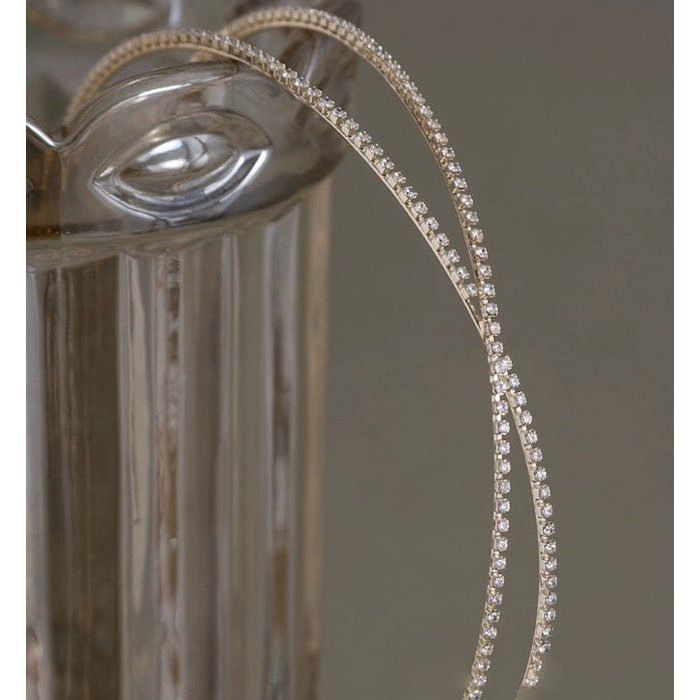 Cross Line Sparkling Bridal Headband