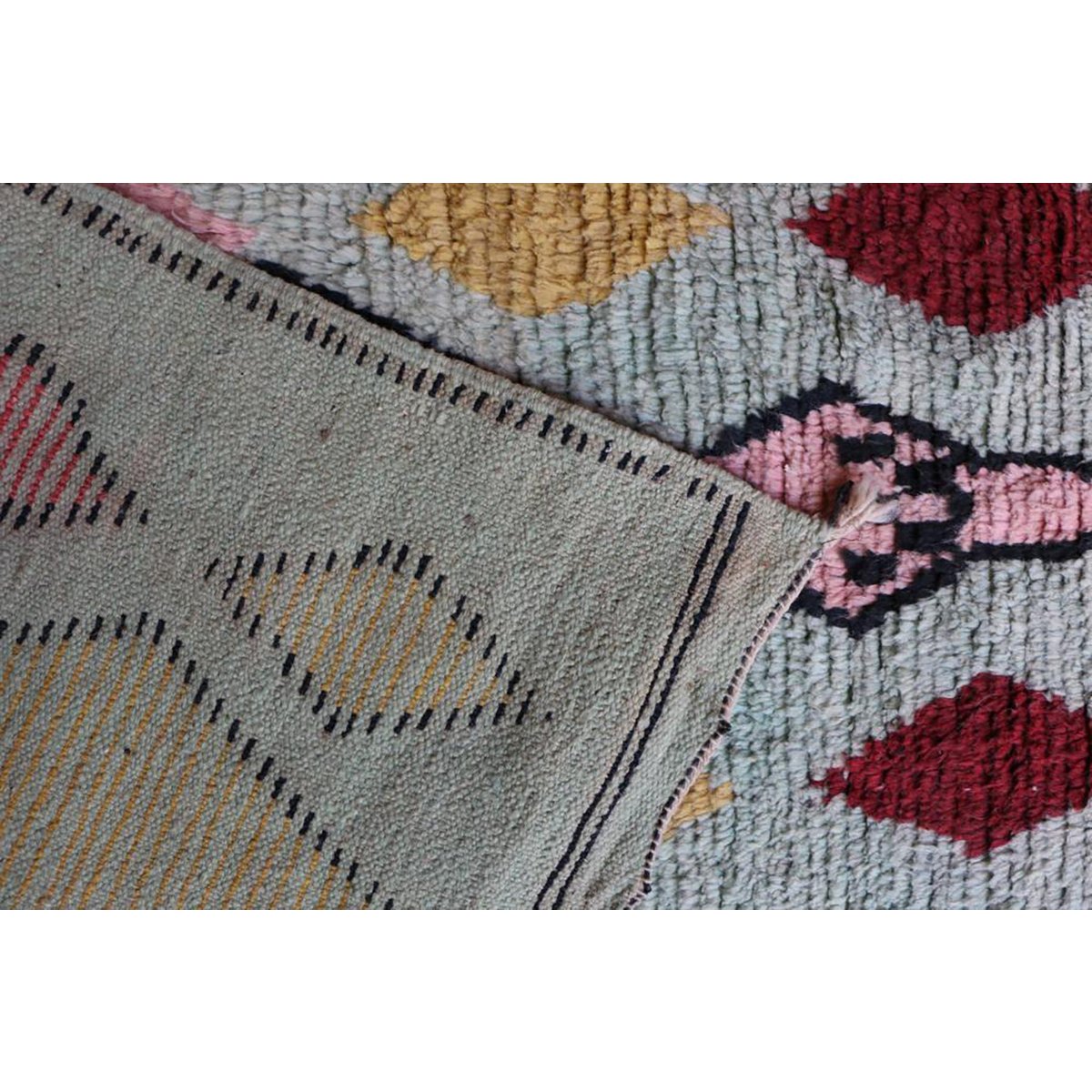 Pure Berber wool hallway rug 64 x 335 cm