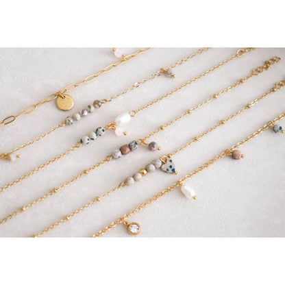 Zebra Feldspar Bracelet - Gold