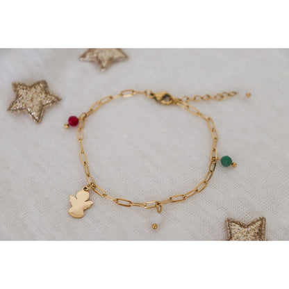 Christmas Charm Bracelet Angel - Gold