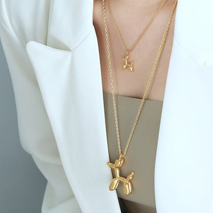 Cute Balloon Dog Pendant Necklace