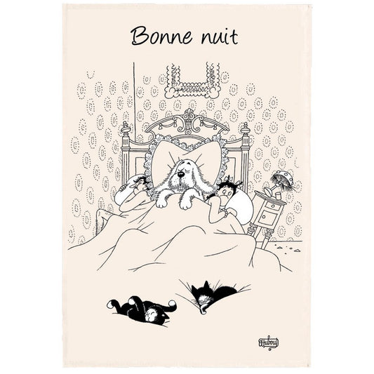 Dubout Good Night Tea Towel Ecru 48 x 72