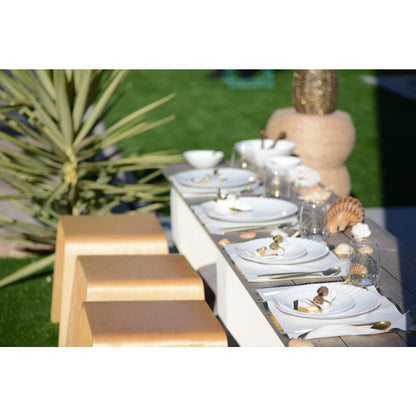 DISPOSABLE PLATE COVER 31.5x45CM WHITE AND GOLD ROLL 32PIECES