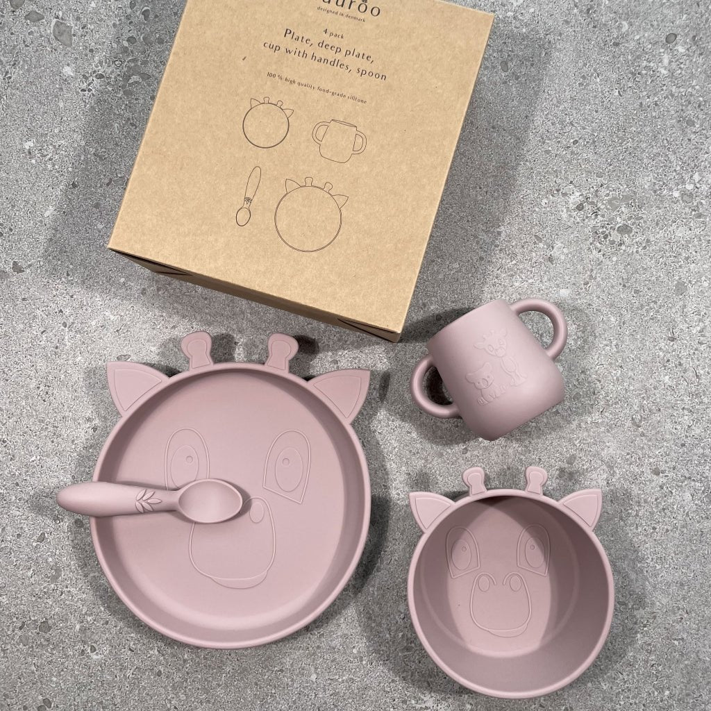 Lykke silicone dinner set 4-pack Giraf