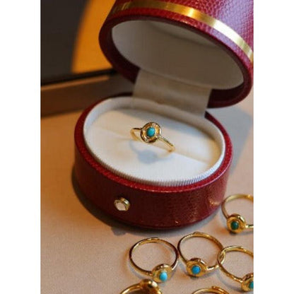 Modern Vintage Turquoise Oval Ring-adjustable