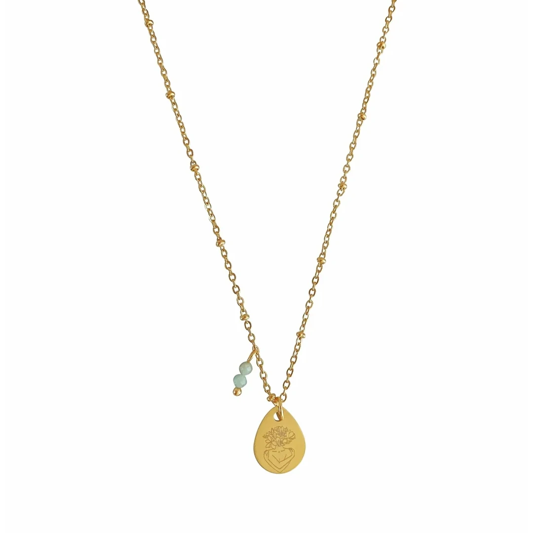 Necklace Loving Yourself & Amazonite - Gold