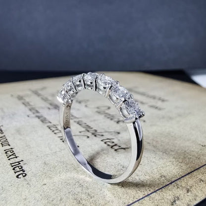Sparkling Half Eternity Moissanite Rings