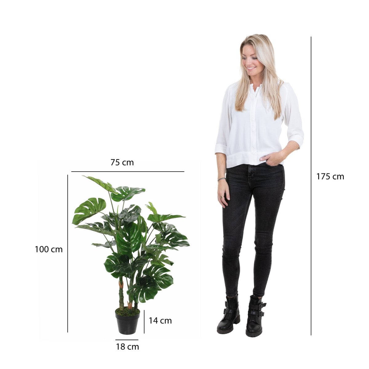 Artificial plant Monstera green