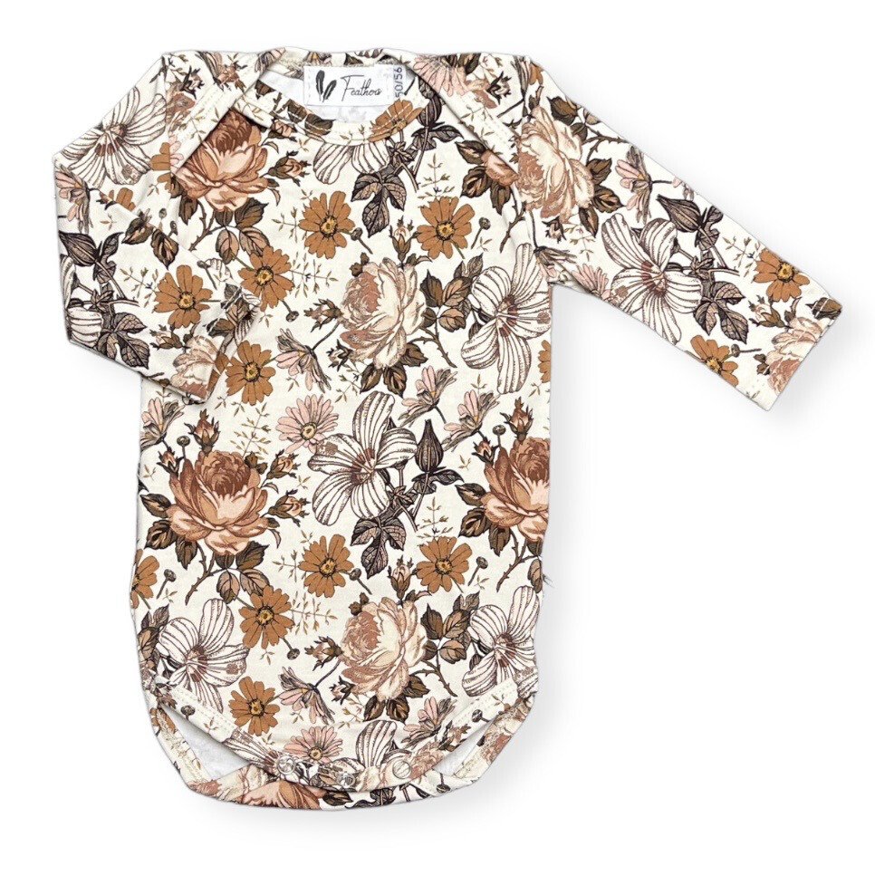 Romper long sleeve english garden brown