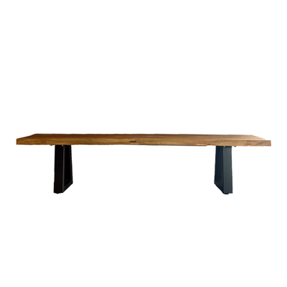 Bench With Iron Legs - Natural - 220