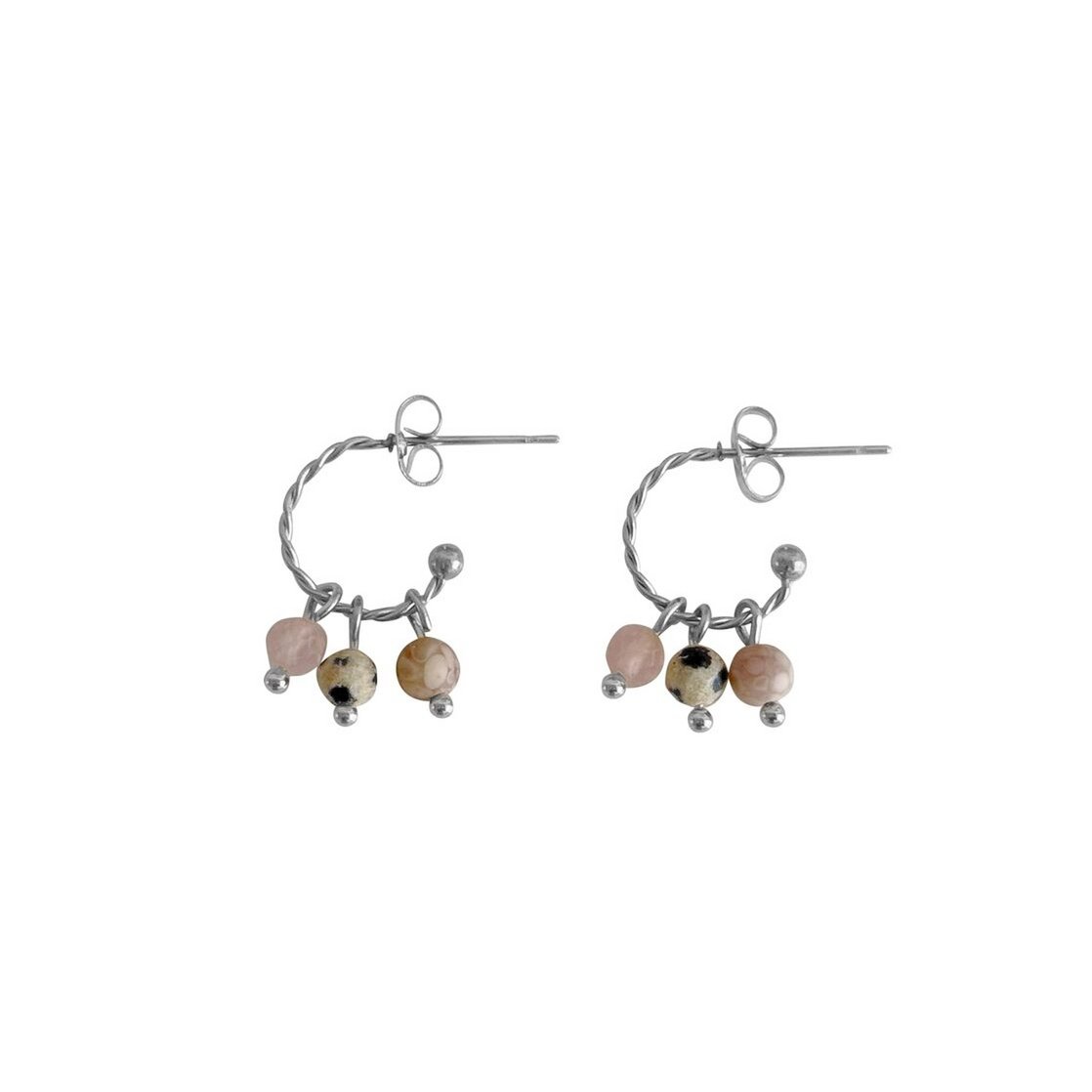 Balance Gemstone Earrings - Silver