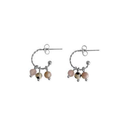Balance Gemstone Earrings - Silver