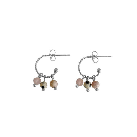 Balance Gemstone Earrings - Silver