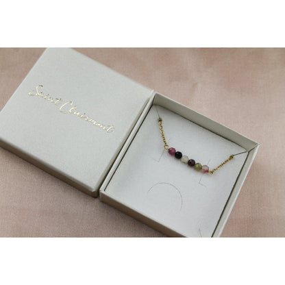 Necklace Watermelon Tourmaline - Gold