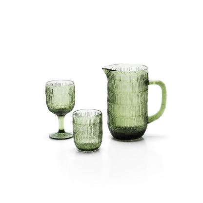 The Moss Ripple Water Glass - Green