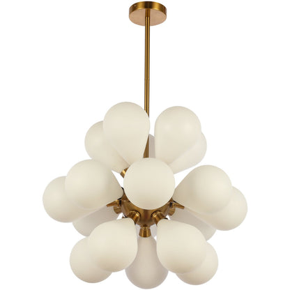 Hanging lamp Ellen Gold Frosted White Glass.