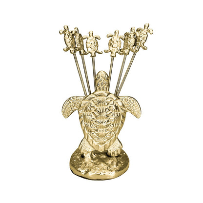 Golden turtle appetizer picks - set of 6