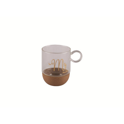 Glass mug Liege background Doree "mr" inscription