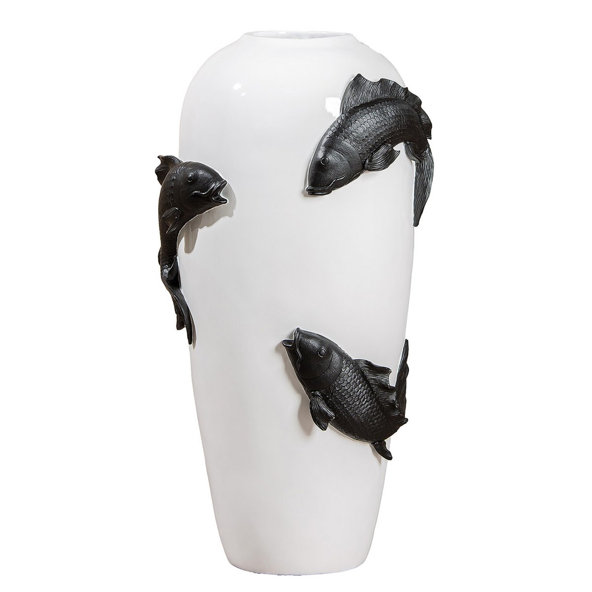 Floor vase Koi black H.73 cm