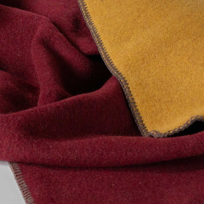 Merino wool bed blanket WINE & HONEY