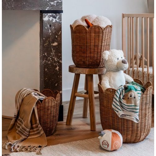 Storage basket set Eleta Light brown