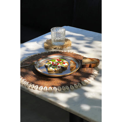 The Colonial Shell Placemat - Natural Brown