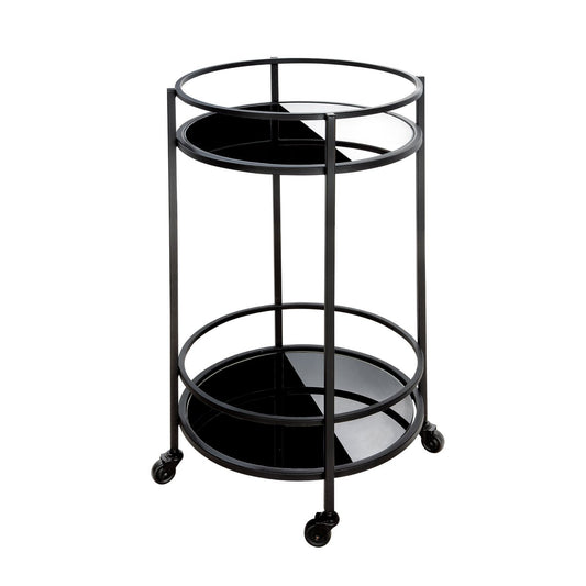 Metal glass trolley "Straight" black