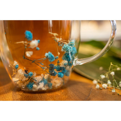 Double -wall tea cups blue and white flowers 350ml -lot of 2