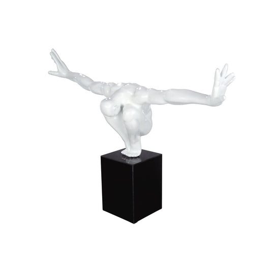 Poly sculpture "Cliffhanger" white