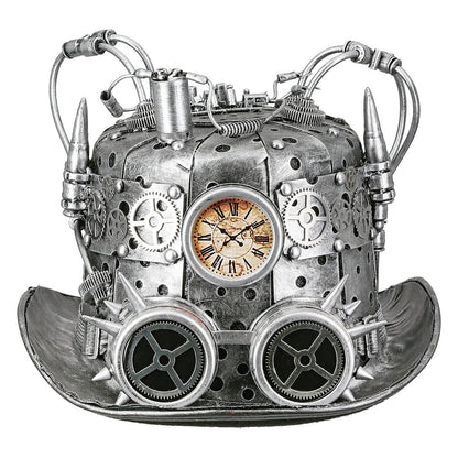 Hat cylinder steampunk, silver colored H.21 cm