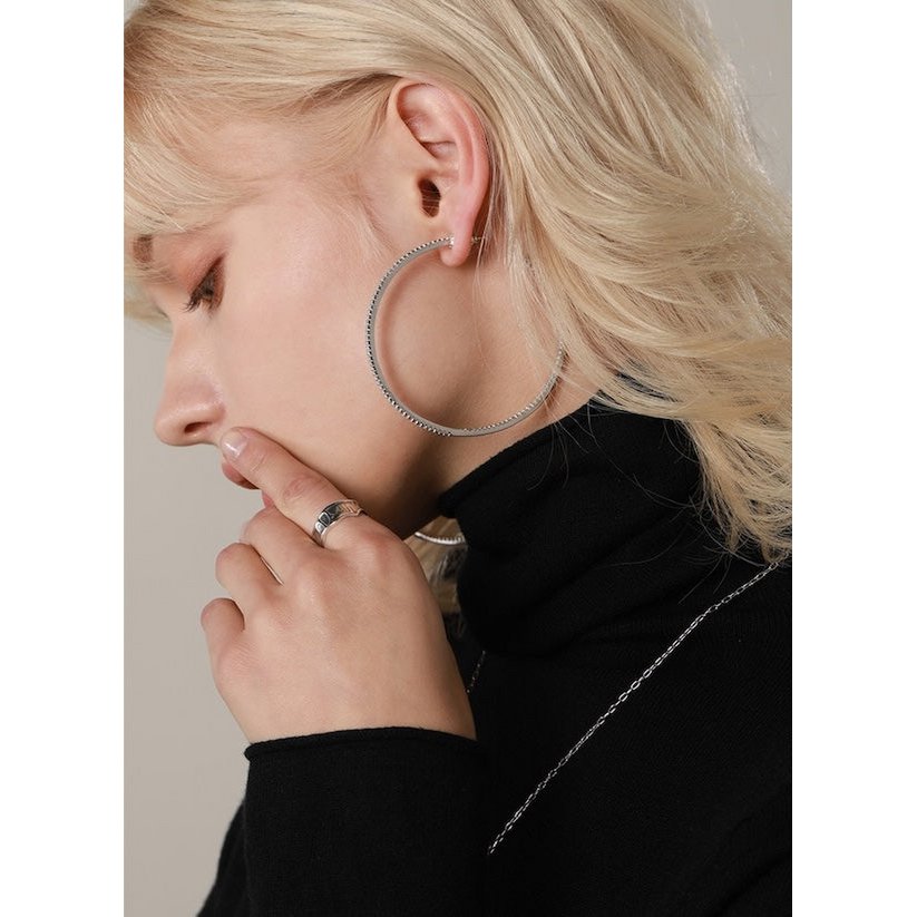 Oversized Sparkling Hoop Earrings-360 Degree Glamour