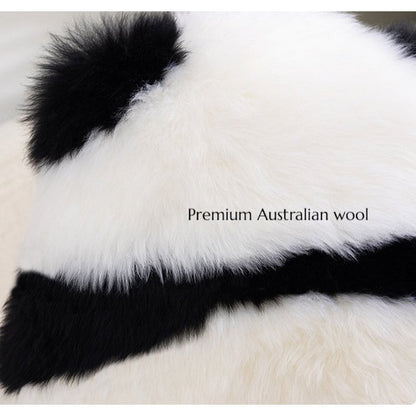 Fluffy Panda Cushion – Natural Wool