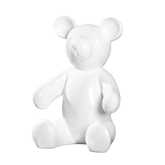 Figure bear white H.45 cm