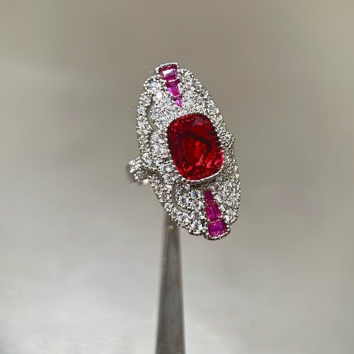 Art Deco Style Ruby Statement Ring