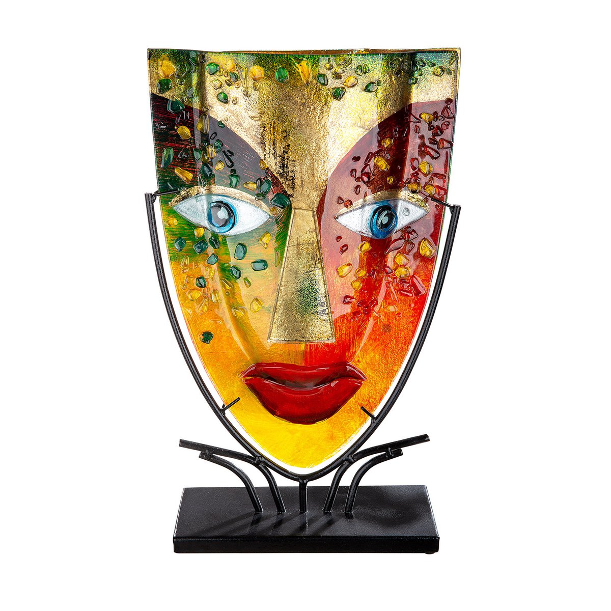 Glasart oval design vase Face "Blue Eye"