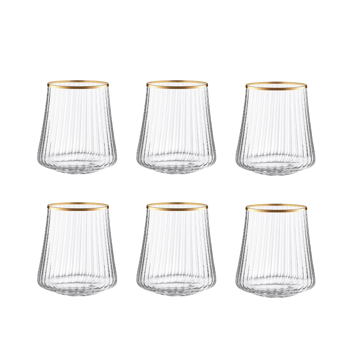 350ml gilded edge glasses - Lot of 6