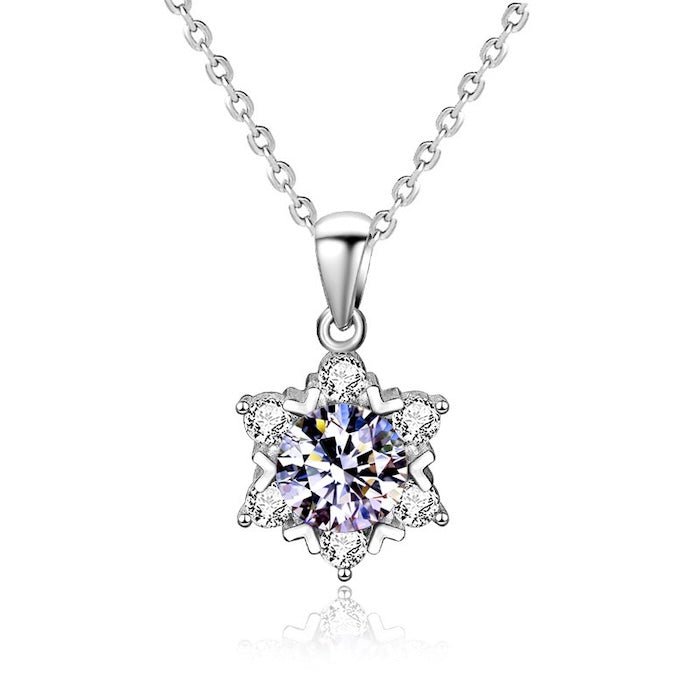 Luxurious Moissanite Snowflake Necklace