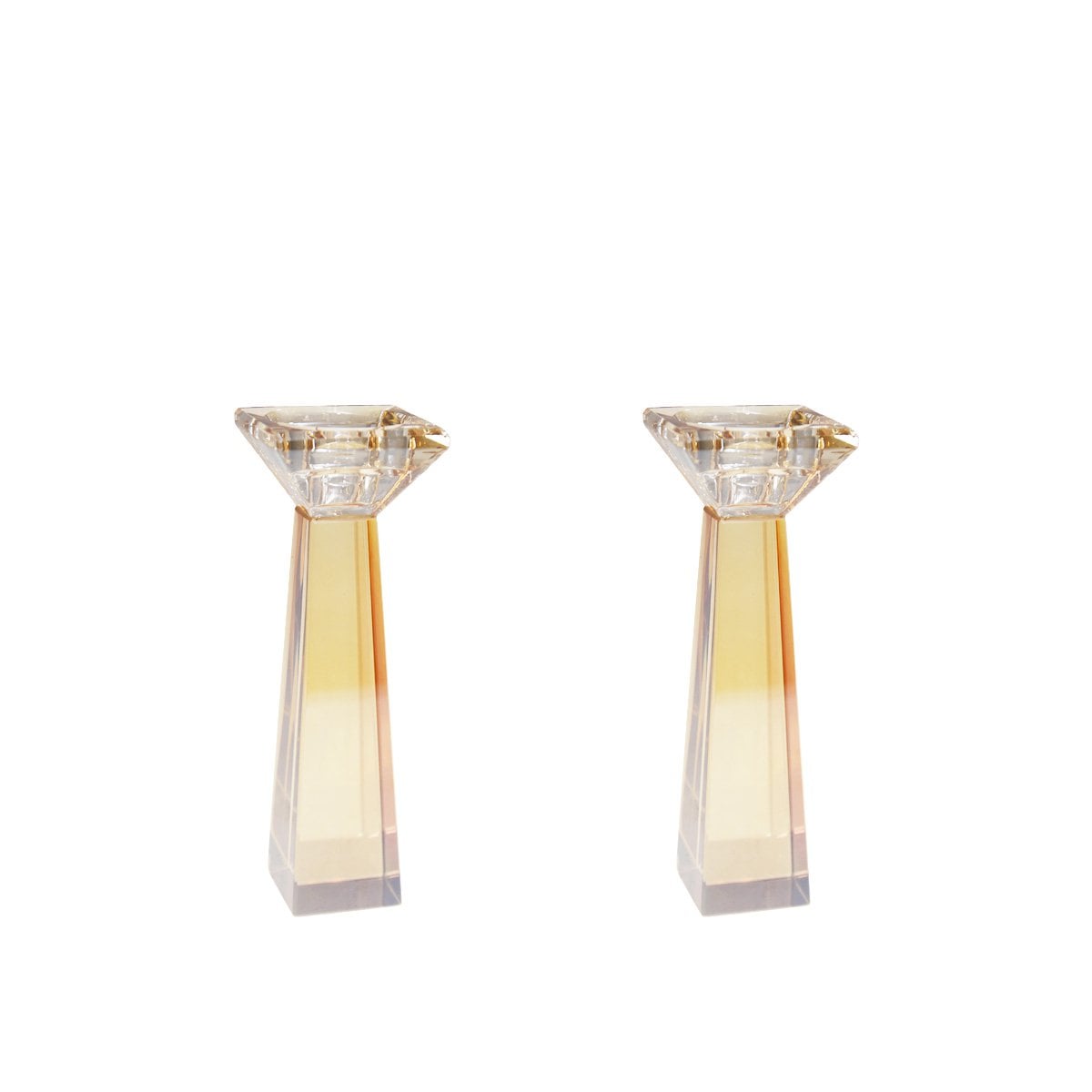 Amber candle holders h16cm - set of 2