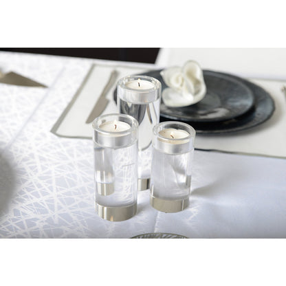 HIGH ROUND GLASS CANDLE HOLDER H. 10 CM