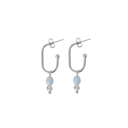 Earrings Aquamarine and Labradorite - Silver