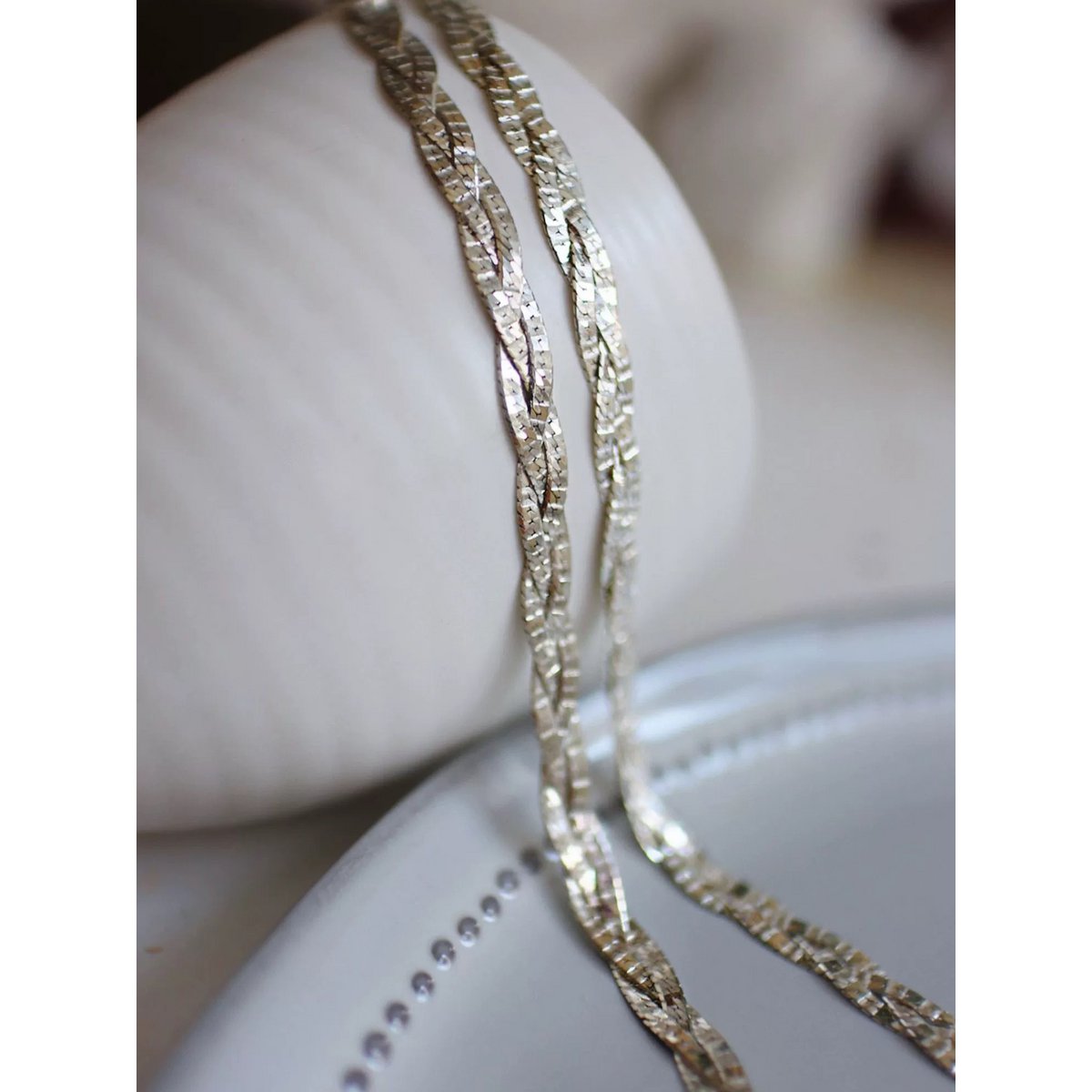 Sterling silver Braided Herringbone chain