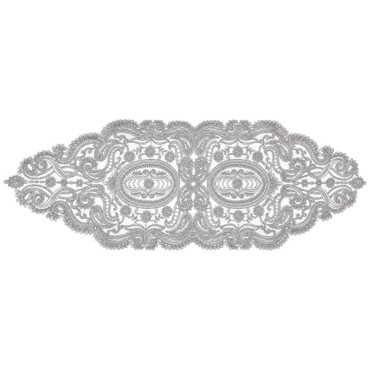 Silver lace table runner