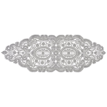 Silver lace table runner