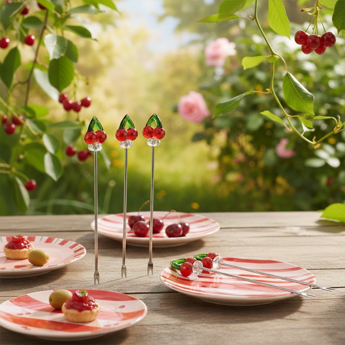 Cherry appetizer picks - set of 4
